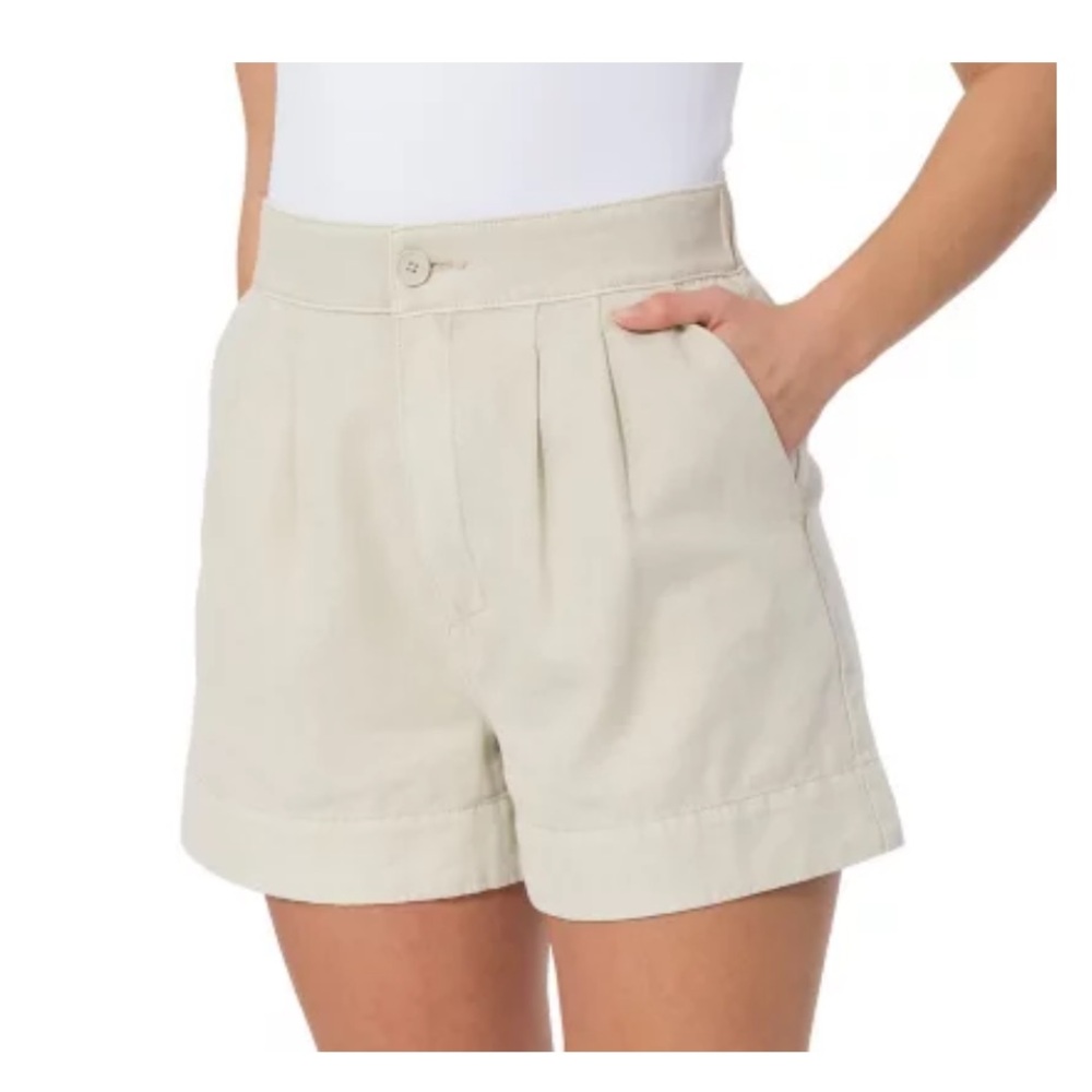 Joie pleated linen blend shorts beige NWT large